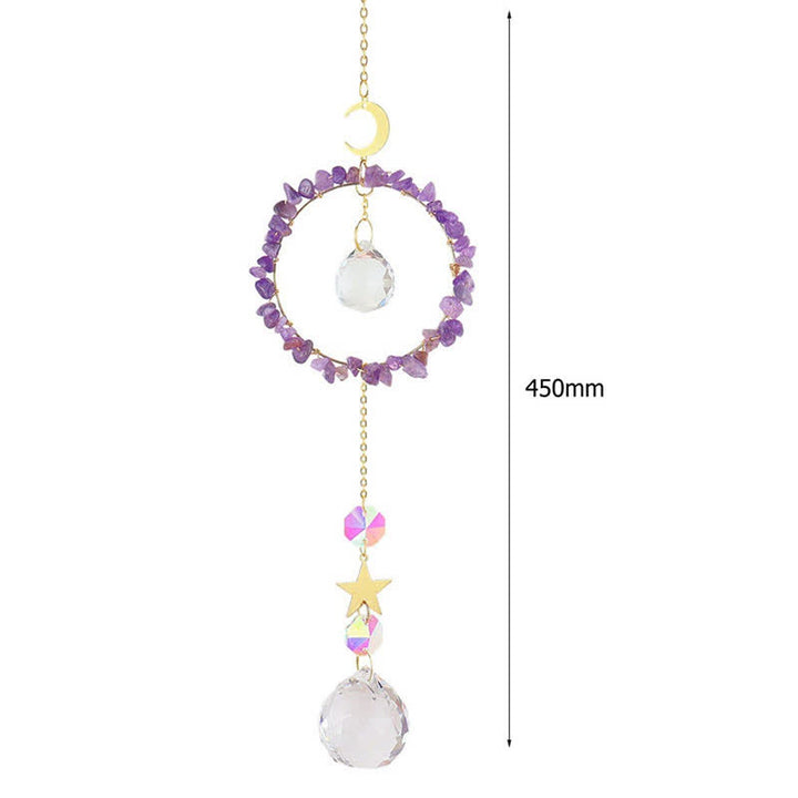 Atrapasueños con curación lunar y círculo de cristal de Olivenorma