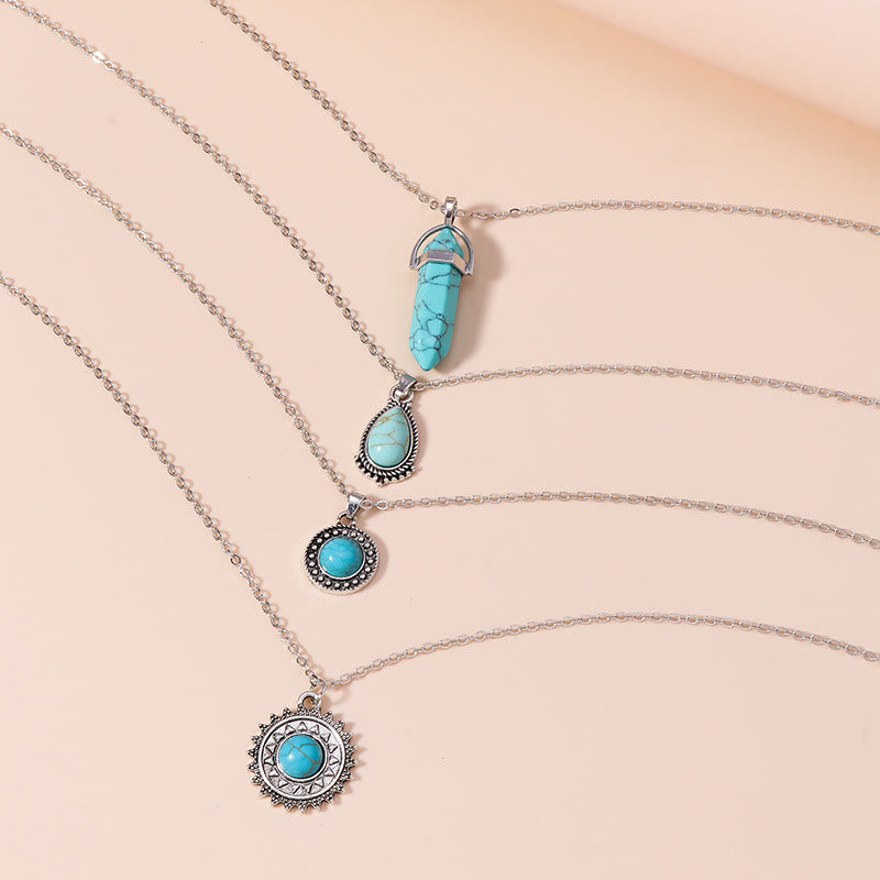 Conjunto de collar multicapa con pendientes y turquesa de Olivenorma