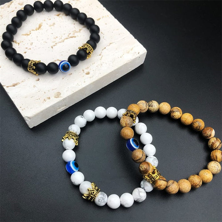 Pulsera de turquesa con protección contra el mal de ojo de Olivenorma 