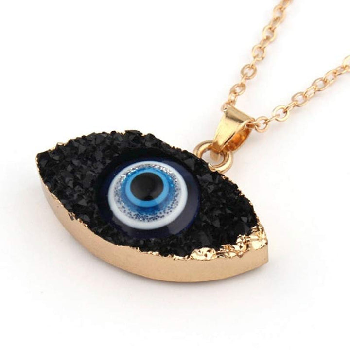 Collar de energía de ojo malvado de cuarzo transparente Olivenorma 