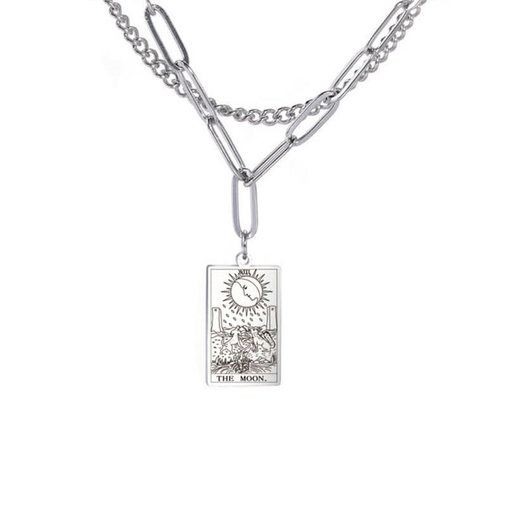 Collar de doble cadena con la carta del tarot de Olivenorma
