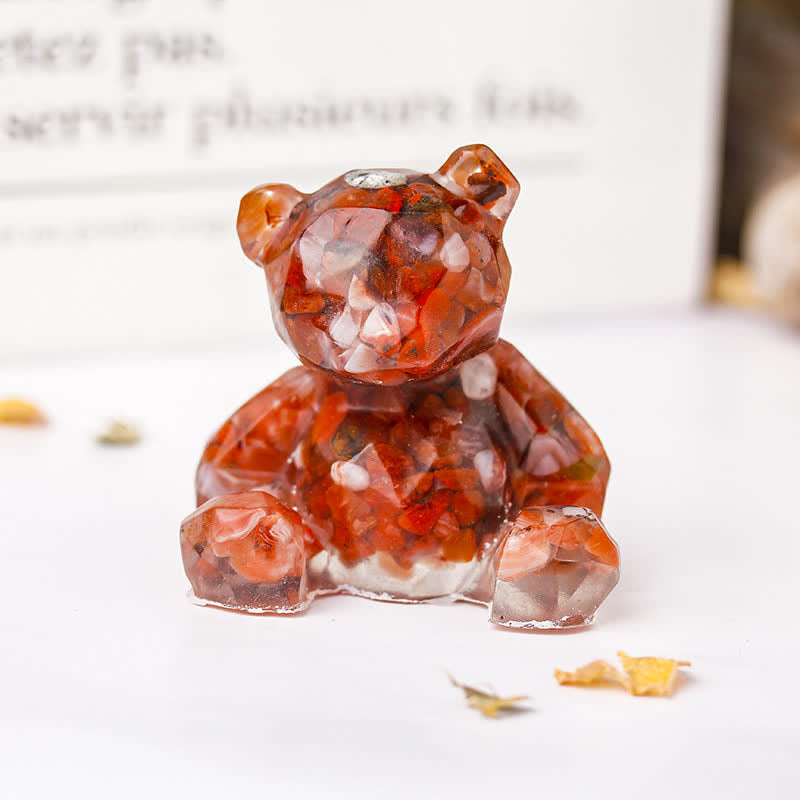 Espejo de Olivenorma con oso sentado y piedras preciosas decorativas