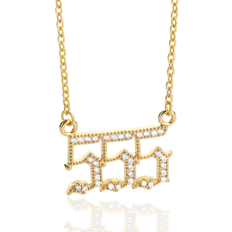 Collar con número de ángel y circonita de Olivenorma