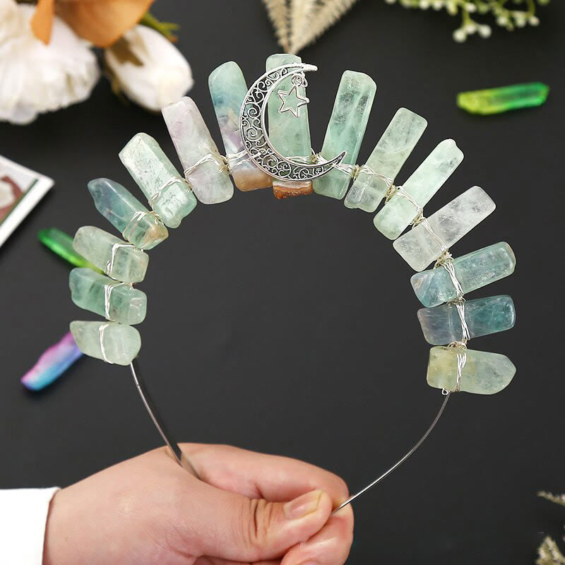 Corona de cristal con forma de estrella y luna tridimensional de Olivenorma