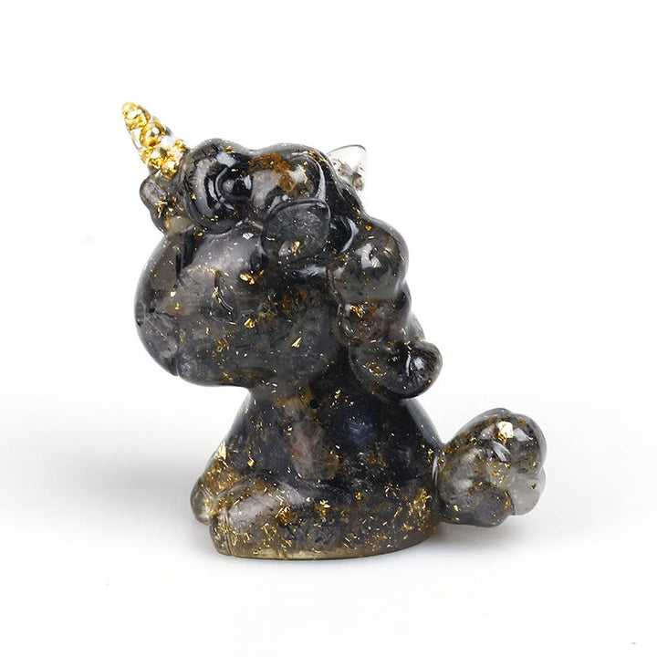 Decoración con piedras preciosas de unicornio de cristal de Olivenorma