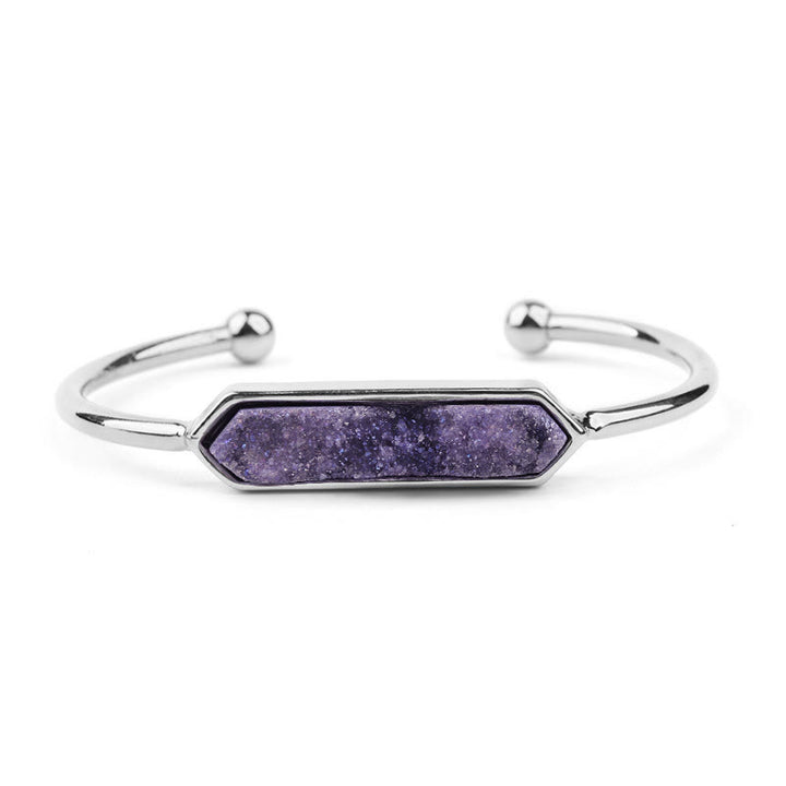 Pulsera de cobre y metal con cristales naturales de Olivenorma
