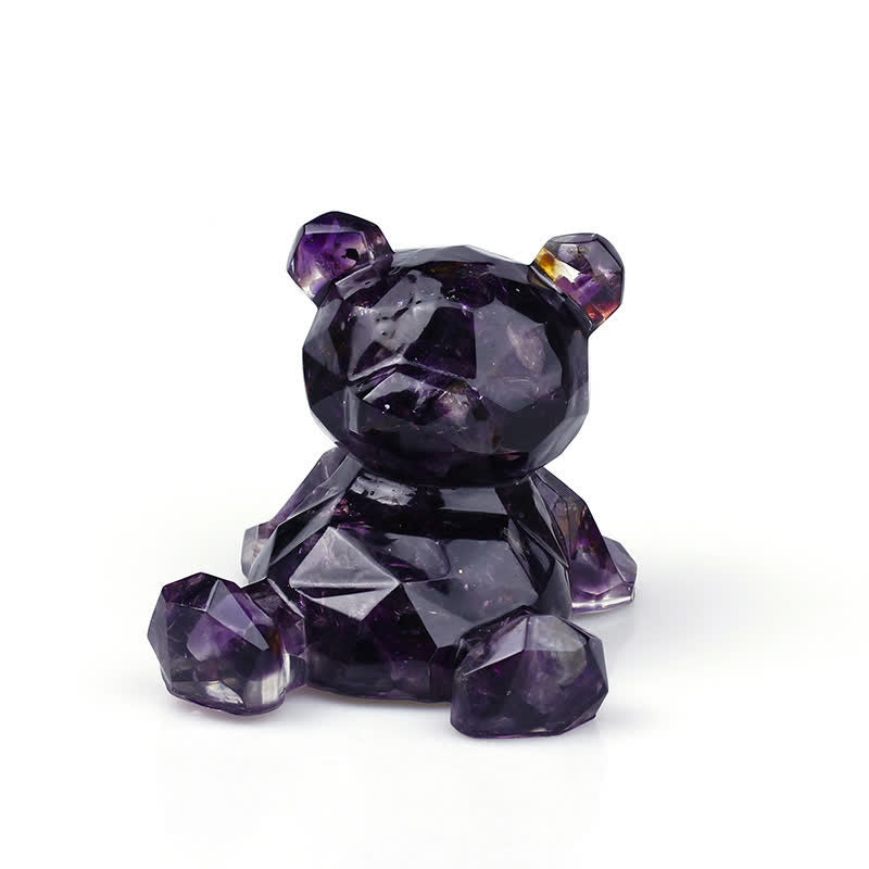 Espejo de cristal de Olivenorma con forma de oso y piedras preciosas decorativas