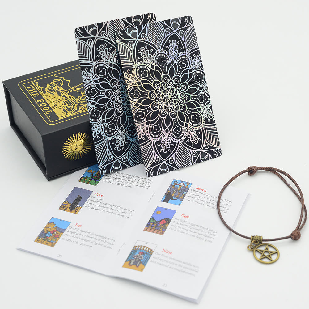 Baraja de tarot con láser brillante y lámina dorada bronceadora de Olivenorma