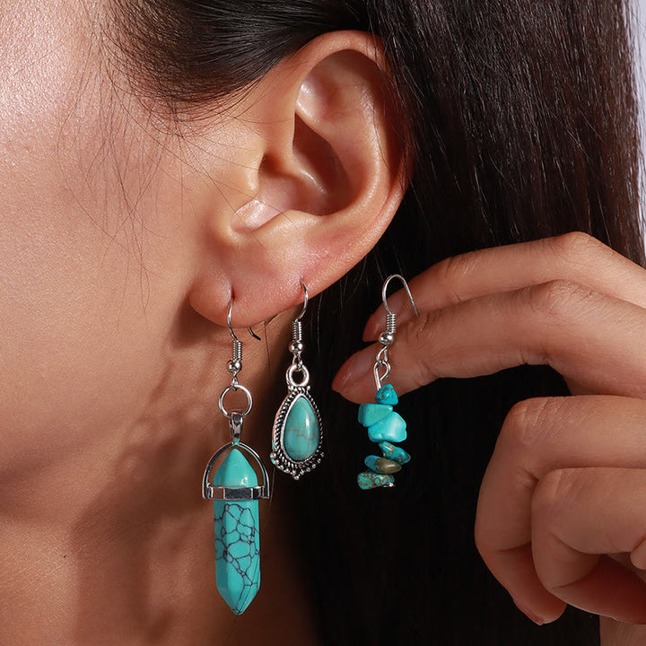 Conjunto de collar multicapa con pendientes y turquesa de Olivenorma