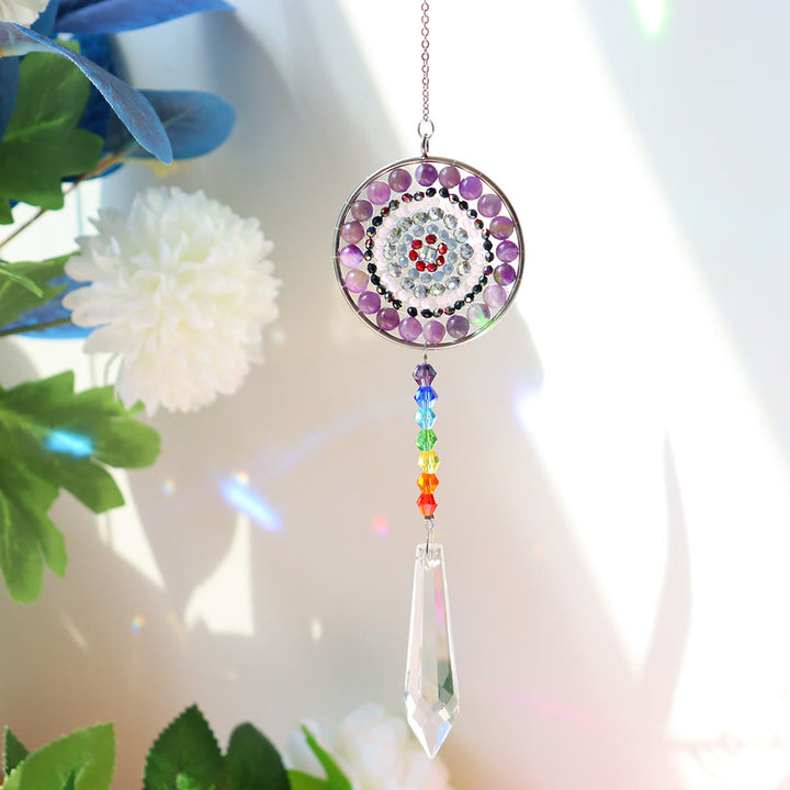 Atrapasol de cristal de Olivenorma, carillón de viento para chakras hecho a mano 
