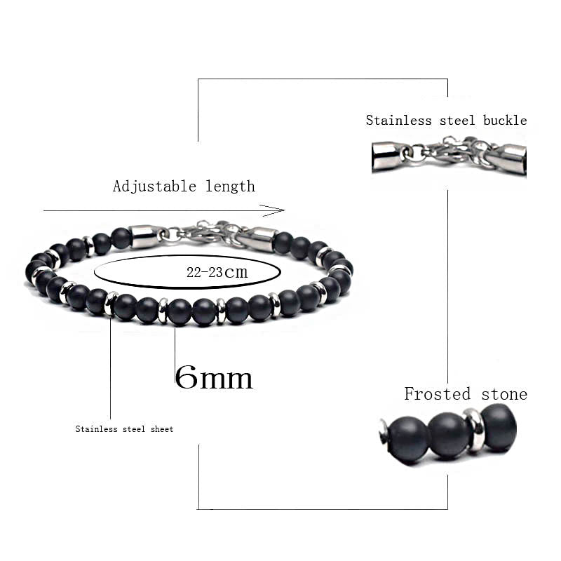 Pulsera de cuentas de ágata desgastada de Olivenorma