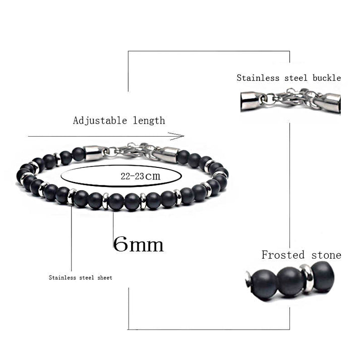 Pulsera de cuentas de ágata desgastada de Olivenorma