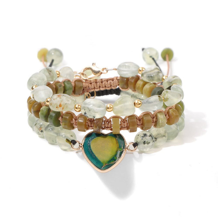Pulsera con colgante en forma de corazón trenzado de cuerda hecha a mano de Olivenorma