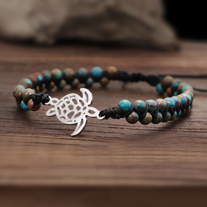 Pulsera de tortuga de piedra natural