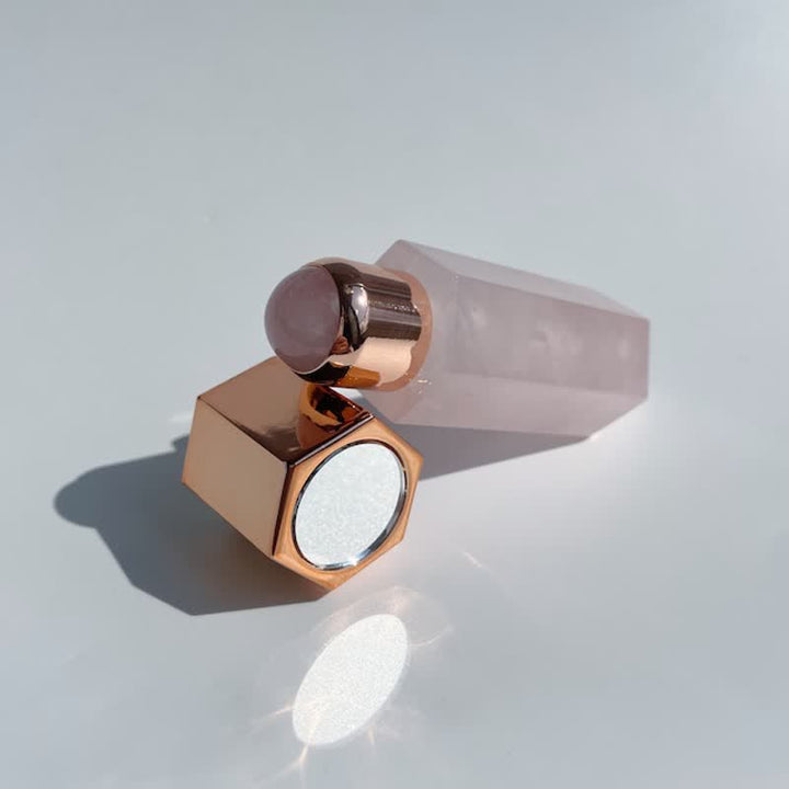 Varitas de cristal con aceite esencial energético de cuarzo rosa de olivenorma