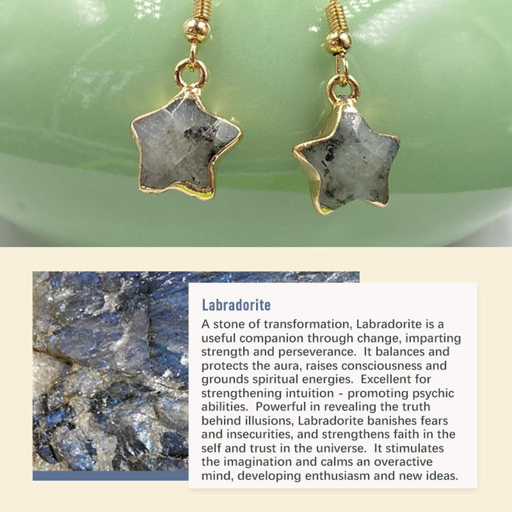 Pendientes de piedra de cristal natural
