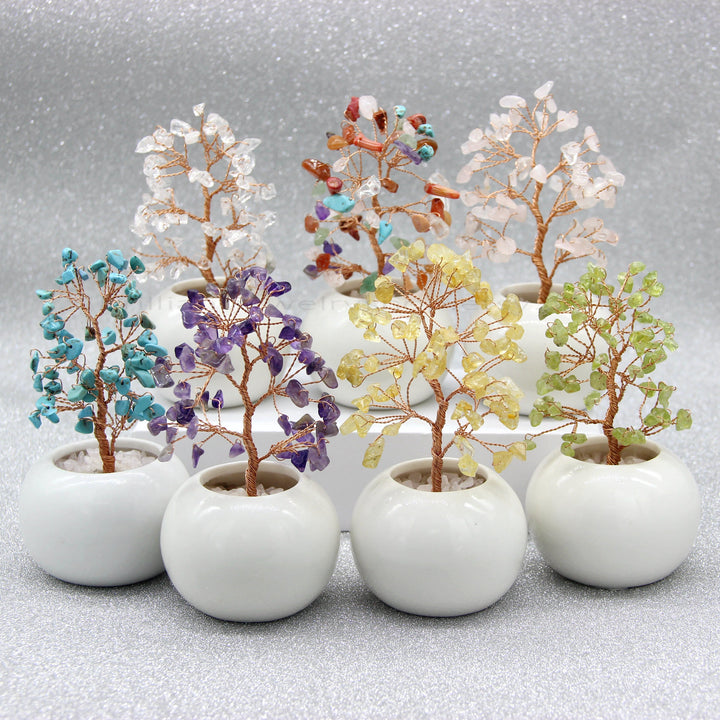 Árbol de Feng Shui con piedras preciosas de múltiples cristales de Olivenorma 
