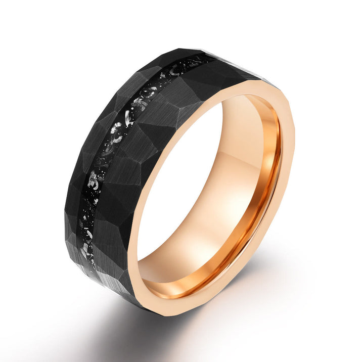 Anillo de carburo de tungsteno y turmalina negra de 8 mm de Olivenorma