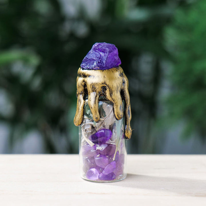 Botella energética de piedra cruda de cristal natural "Deseo de bruja" de Olivenorma 