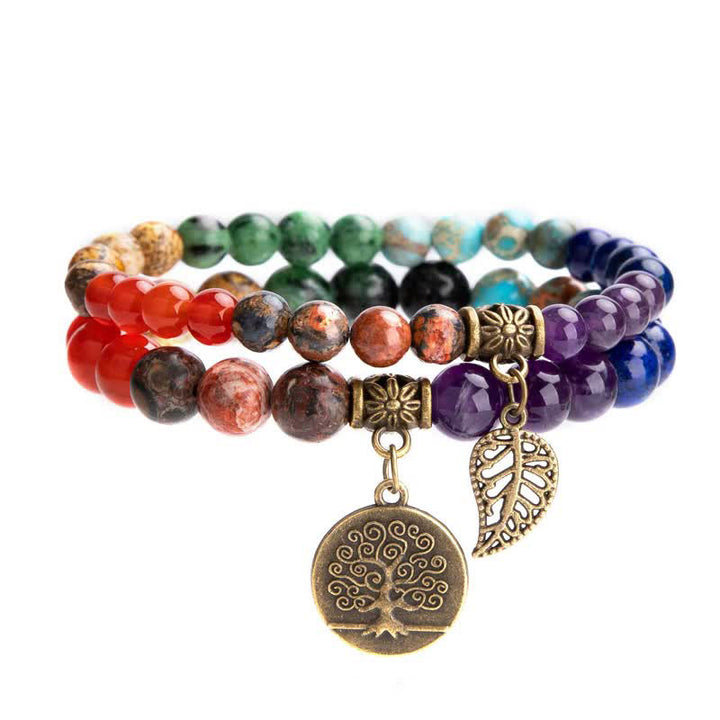 Pulsera de árbol de la vida con chakras naturales.