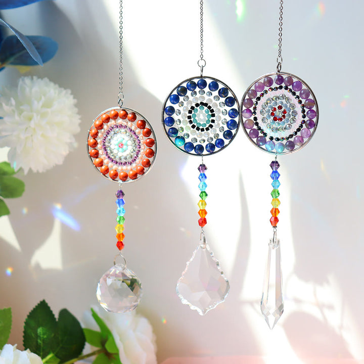 Atrapasol de cristal de Olivenorma, carillón de viento para chakras hecho a mano 
