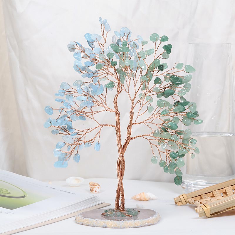 Árbol de Feng Shui con piedra de cristal natural Olivenorma