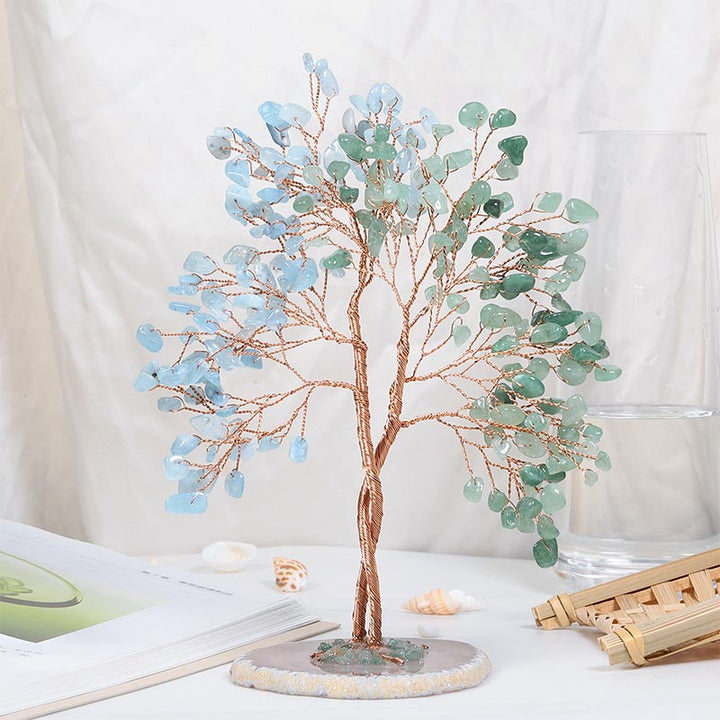Árbol de Feng Shui con piedra de cristal natural Olivenorma