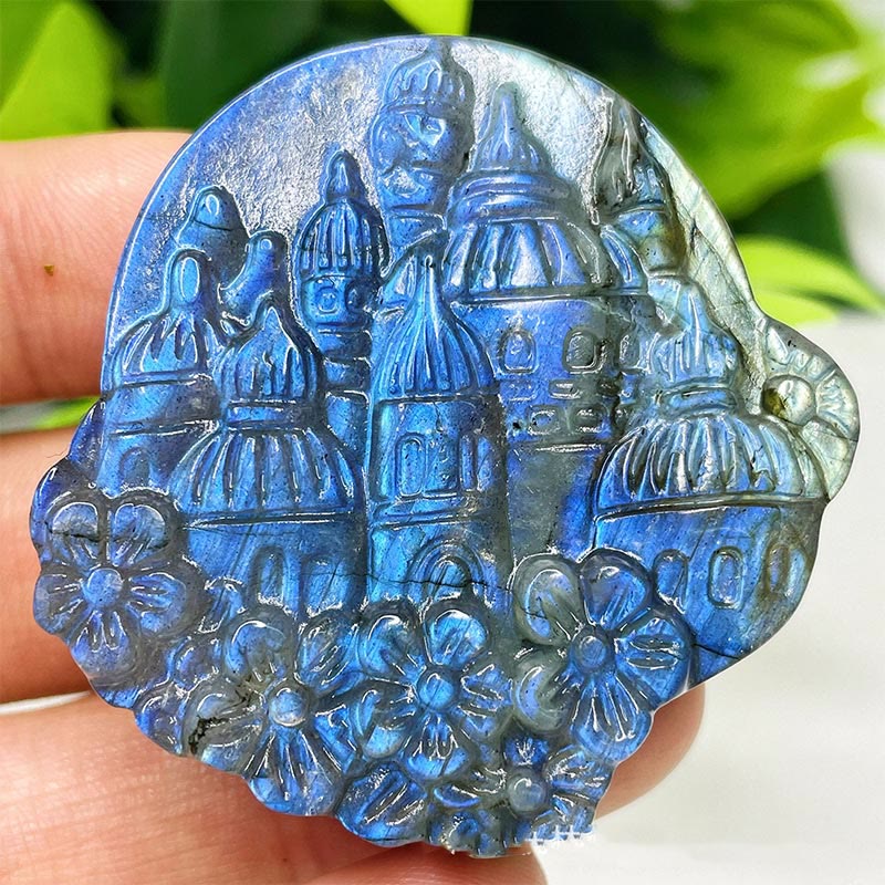 Adornos de piedra lunar con forma de labradorita natural de Olivenorma