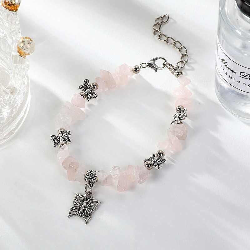 Pulsera con dije de mariposa de escombros de cristal colorido de Olivenorma