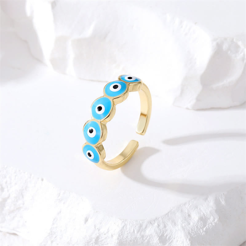 Anillo ajustable de resina epoxi con forma de ojo malvado de Olivenorma 