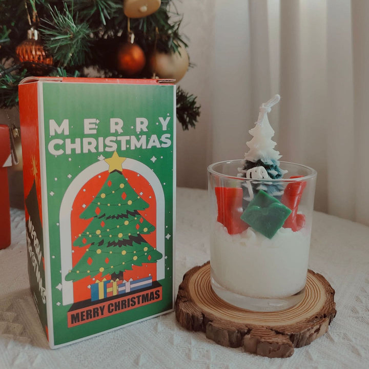 Vela navideña con forma de alce, muñeco de nieve y Papá Noel de Olivenorma 