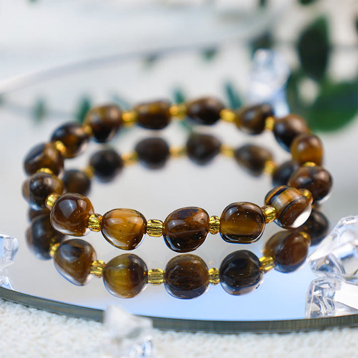 Pulsera de grava de cristal irregular hecha a mano de Olivenorma