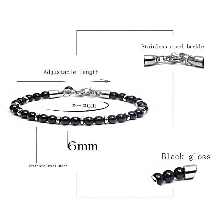 Pulsera de cuentas de ágata desgastada de Olivenorma