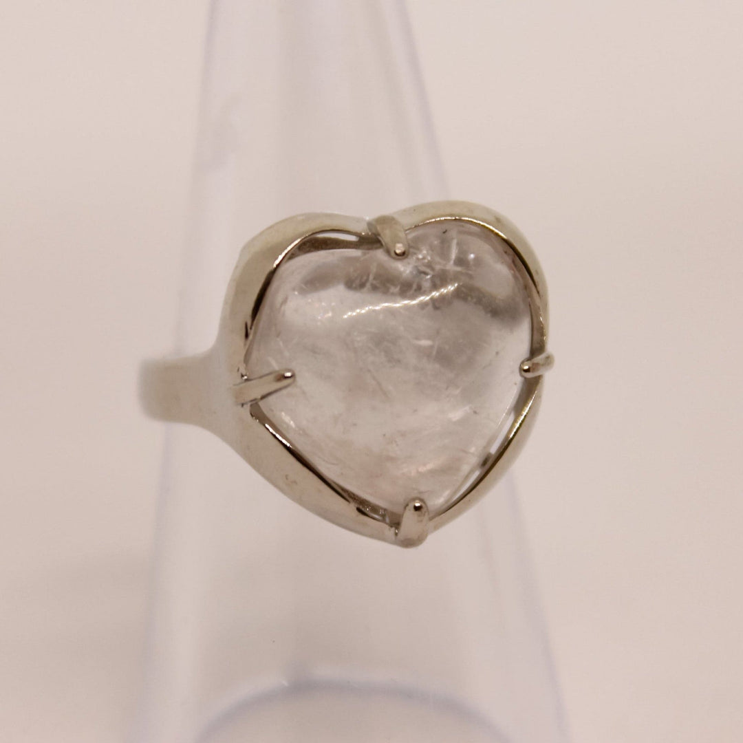 Anillo de corazón de cristal de piedra natural Olivenorma