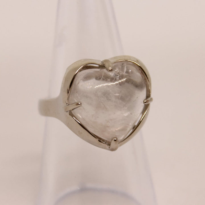 Anillo de corazón de cristal de piedra natural Olivenorma