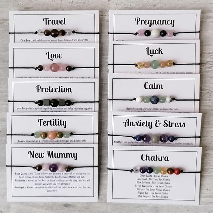 Pulsera de cristal con cuentas curativas mágicas de Olivenorma