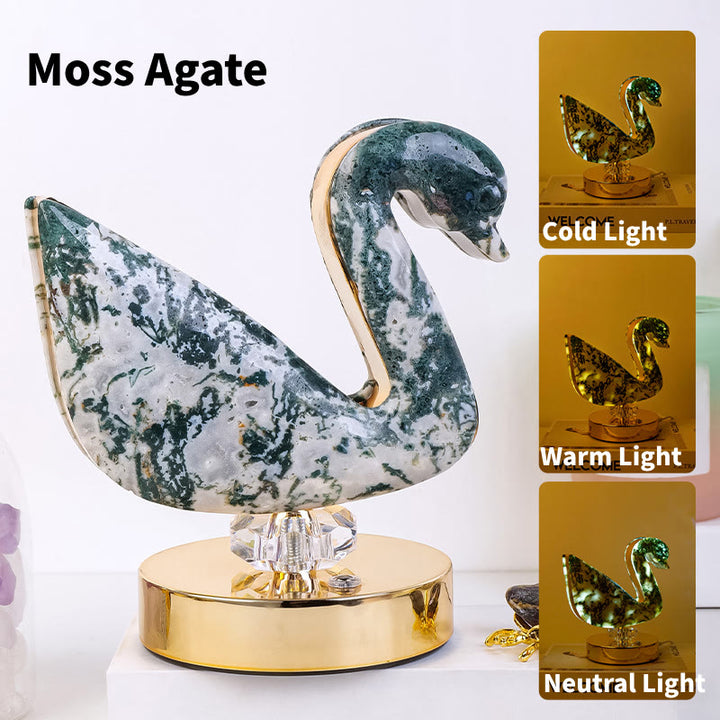 Lámpara de mesa de noche de piedra de cristal natural Olivenorma Decoración con piedras preciosas