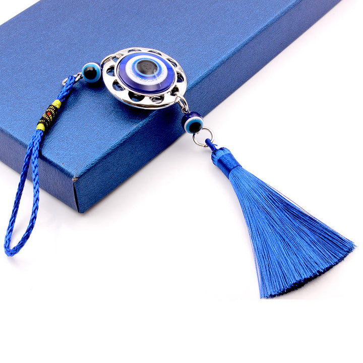 Adorno para coche con borlas de ojo malvado azul de Olivenorma 