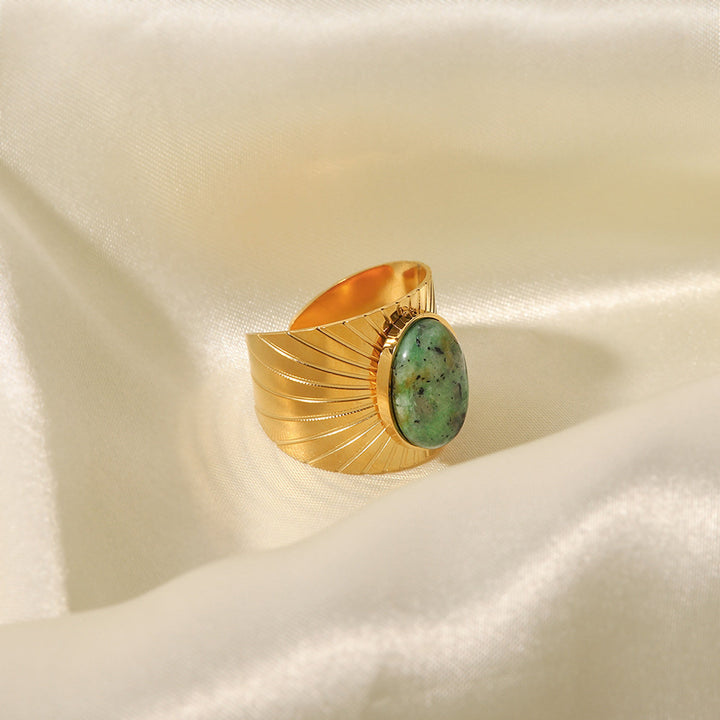 Anillo ancho de turquesa africana "Majestad de la turquesa africana" de Olivenorma