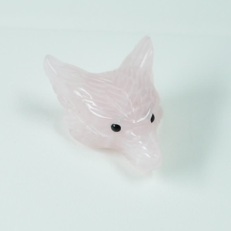 Accesorio de piedra preciosa con forma de cabeza de lobo tallada en cristal natural de Olivenorma - Cuarzo rosa - image 18