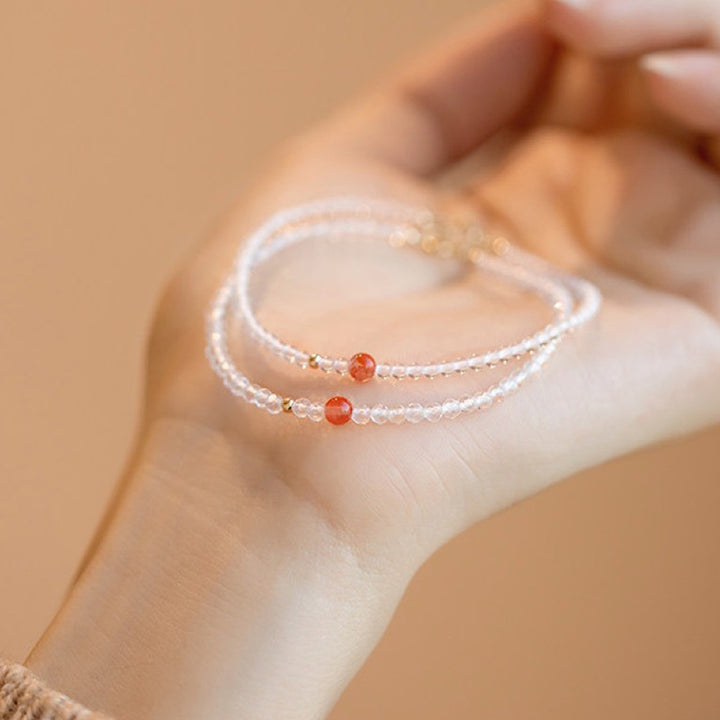 Pulsera de piedras preciosas de cristal transparente Gathering Fortune