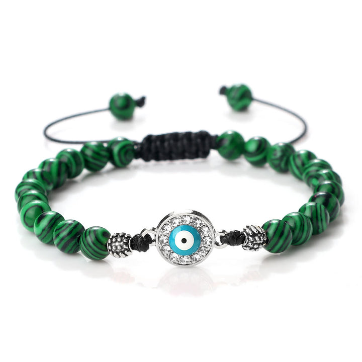 Pulsera de cuentas de circonita de piedra natural de 6 mm de Olivenorma 