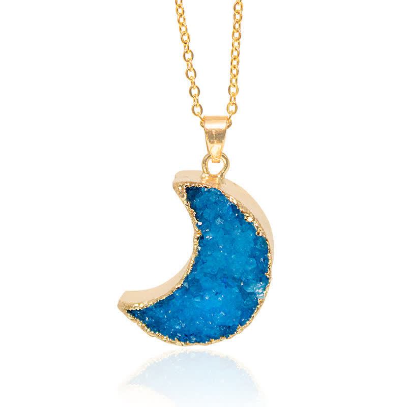 Collar de media luna de cristal natural de Olivenorma 