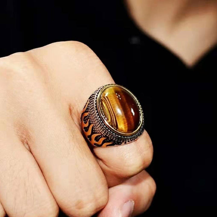 Anillo protector de ojo de tigre de Olivenorma