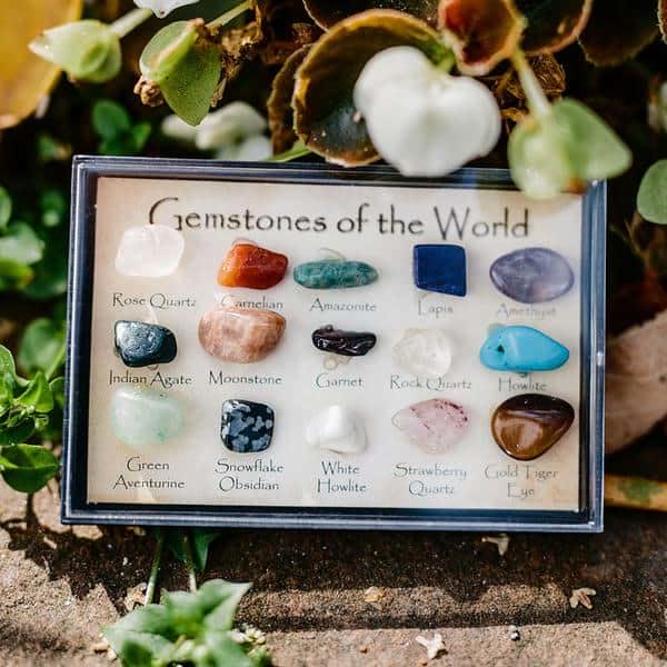 Juego de 15 piezas de piedras preciosas de cristal de piedra natural Olivenorma