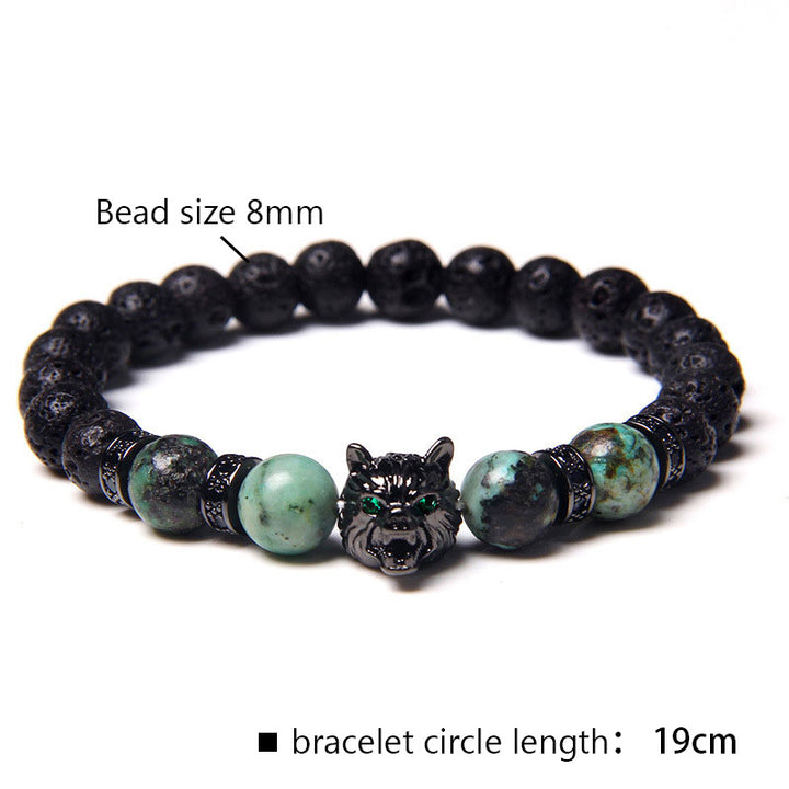 Pulsera de lobo con aventurina verde de Olivenorma 