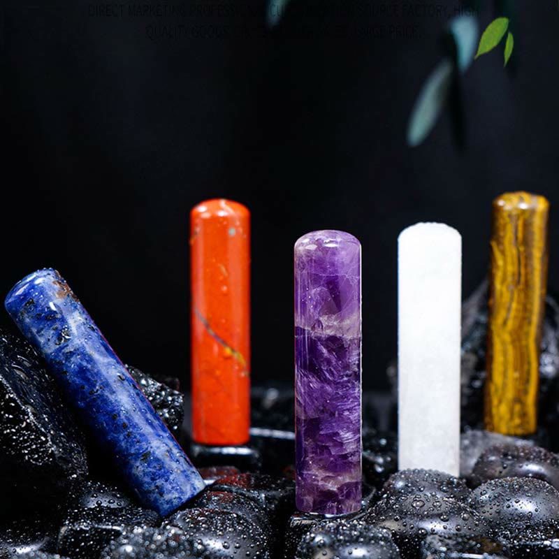 Adorno cilíndrico de cristal de chakra natural de Olivenorma, decoración con piedras preciosas