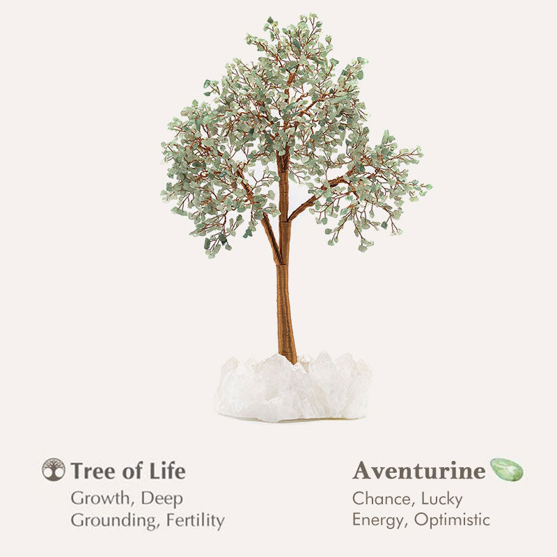 Árbol Feng Shui de cristal de aventurina, el manifestador de Olivenorma
