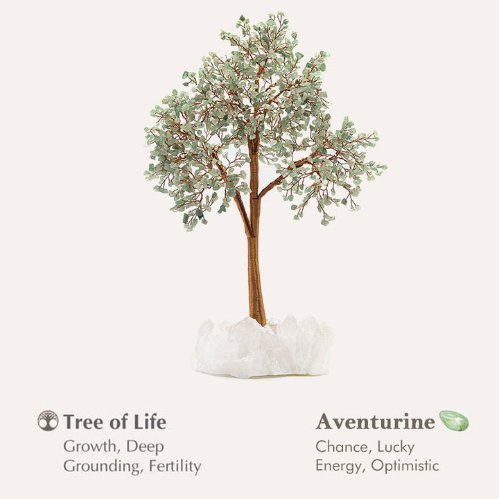 Árbol Feng Shui de cristal de aventurina, el manifestador de Olivenorma