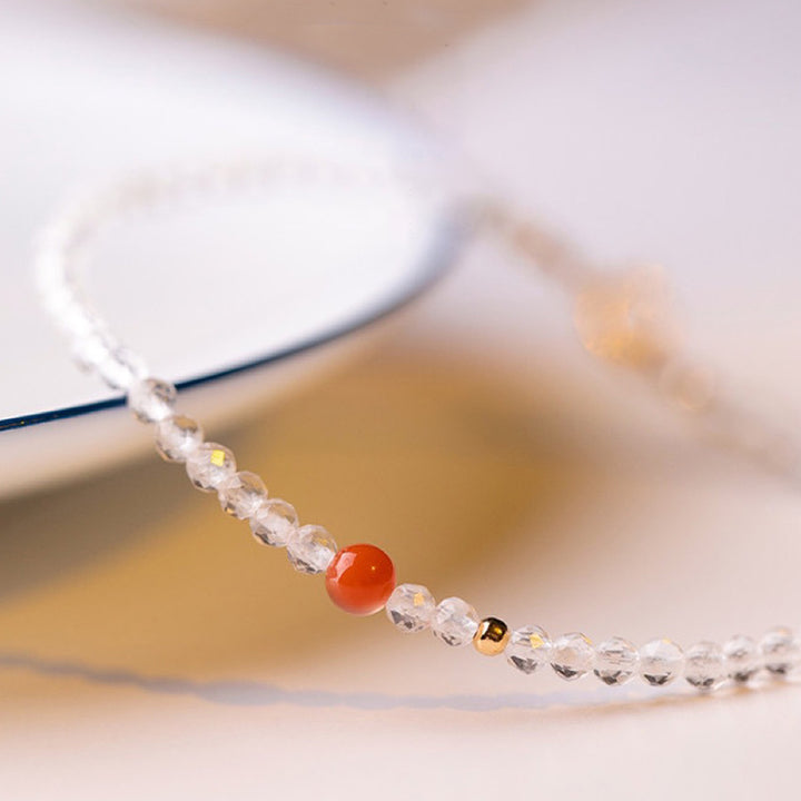 Pulsera de piedras preciosas de cristal transparente Gathering Fortune